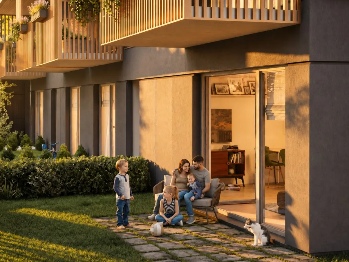 Wizualizacja Brodzińskiego 20 — prywatny ogródek apartamentu na parterze